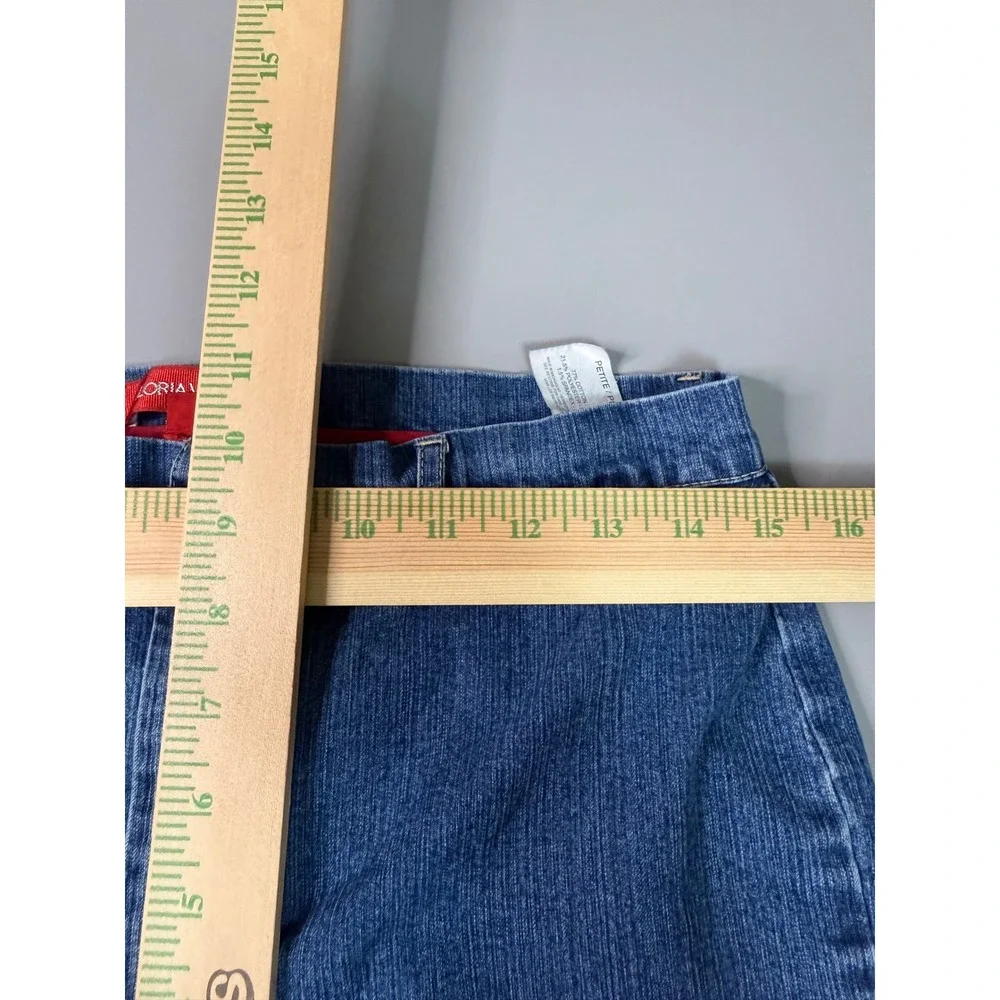 Gloria Vanderbilt Amanda Capri Jeans Womens 12P Petite Blue Wide Leg Cropped